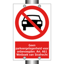 Geen parkeergelegenheid voor onbevoegden. Art. 461 Wetboek van Strafrecht