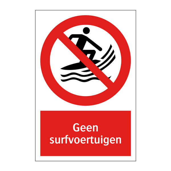 Geen surfvoertuigen