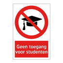 Geen toegang voor studenten