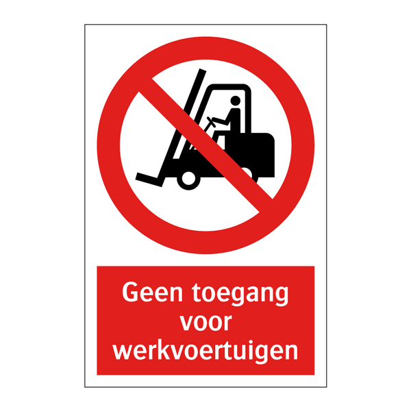 Geen toegang voor werkvoertuigen