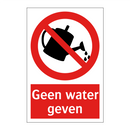 Geen water geven