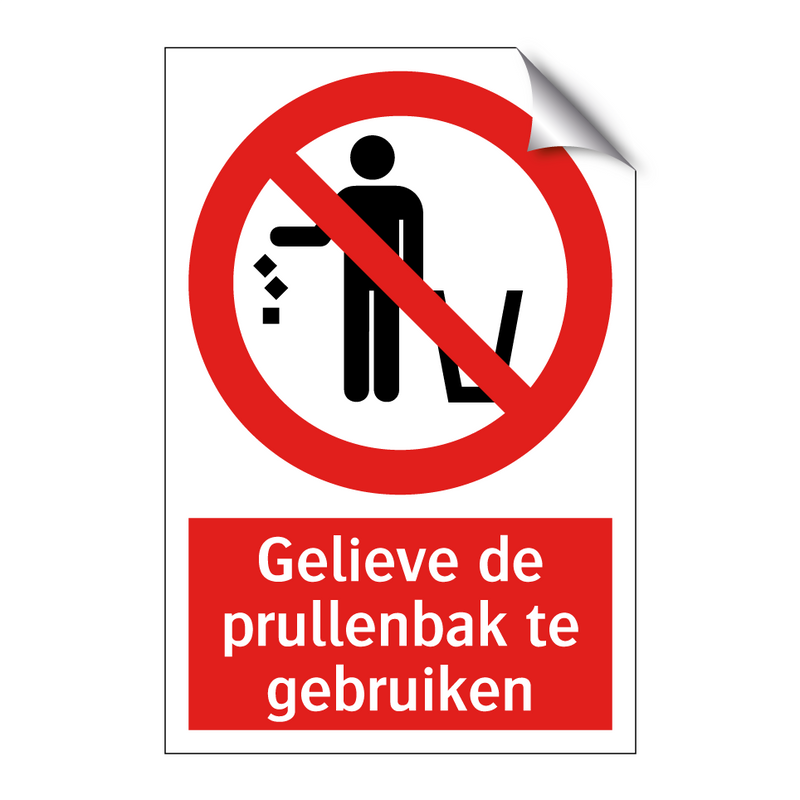 Gelieve de prullenbak te gebruiken