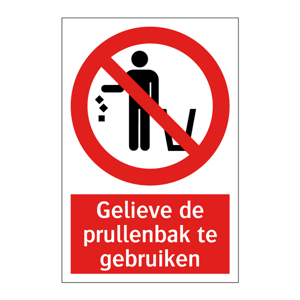 Gelieve de prullenbak te gebruiken