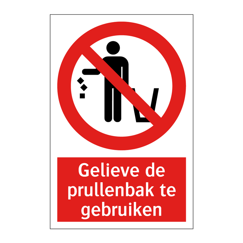 Gelieve de prullenbak te gebruiken