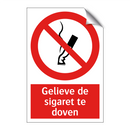 Gelieve de sigaret te doven
