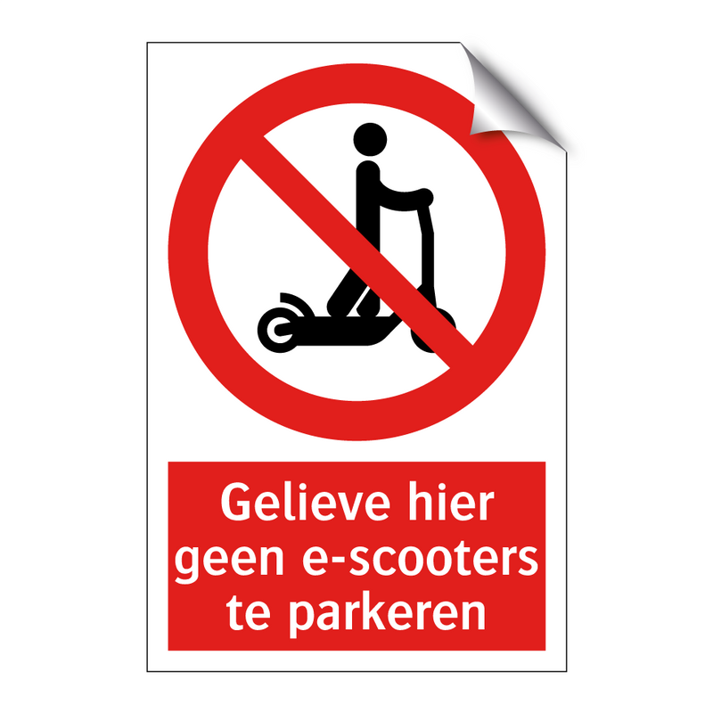 Gelieve hier geen e-scooters te parkeren