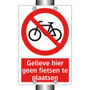 Gelieve hier geen fietsen te plaatsen