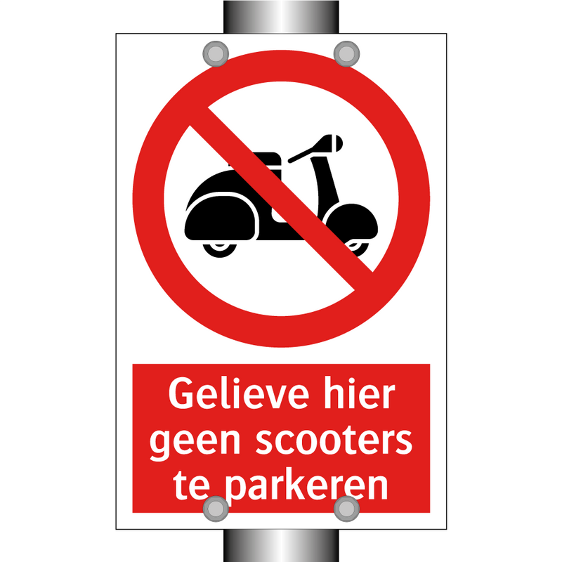 Gelieve hier geen scooters te parkeren