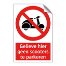 Gelieve hier geen scooters te parkeren