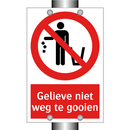 Gelieve niet weg te gooien