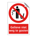 Gelieve niet weg te gooien