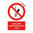 Gooi geen sigarettenpeuken weg