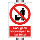 Gooi geen voorwerpen in het toilet