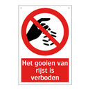 Het gooien van rijst is verboden