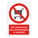 Het meenemen van winkelwagens is verboden