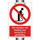 Het reinigen van kleding met perslucht is verboden