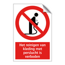 Het reinigen van kleding met perslucht is verboden