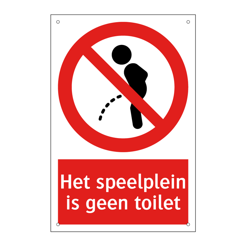 Het speelplein is geen toilet