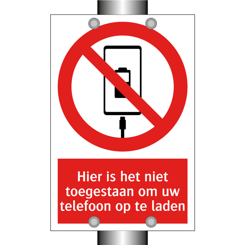 Hier is het niet toegestaan om uw telefoon op te laden