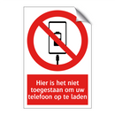 Hier is het niet toegestaan om uw telefoon op te laden