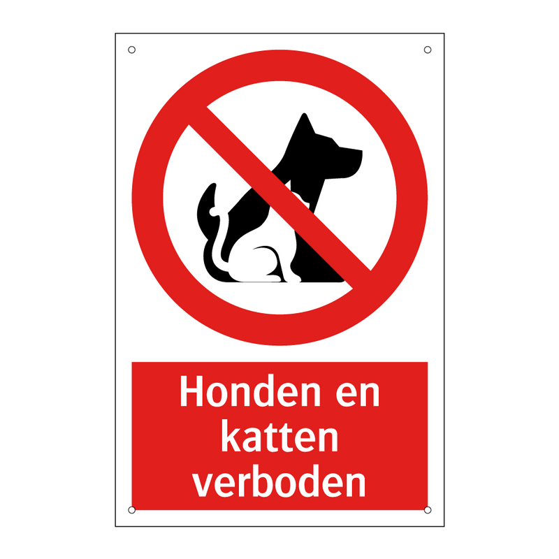Honden en katten verboden