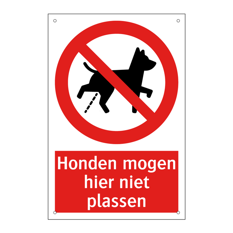 Honden mogen hier niet plassen