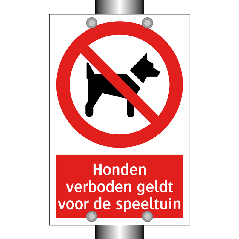 Honden verboden geldt voor de speeltuin