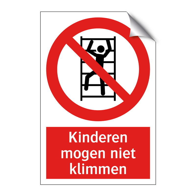Kinderen mogen niet klimmen