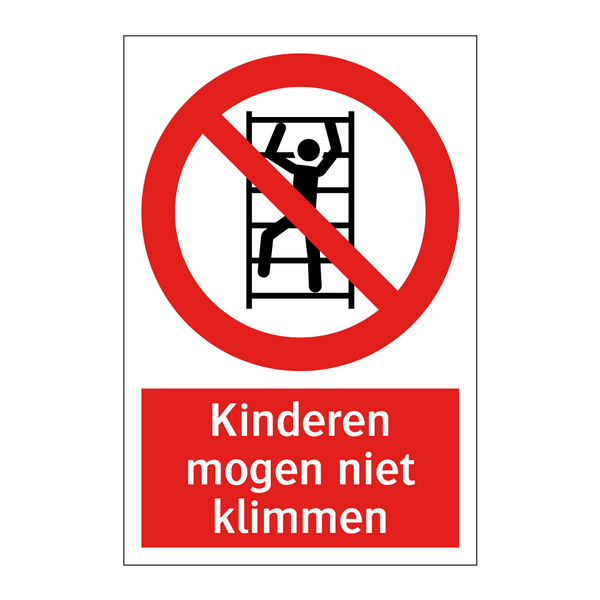 Kinderen mogen niet klimmen