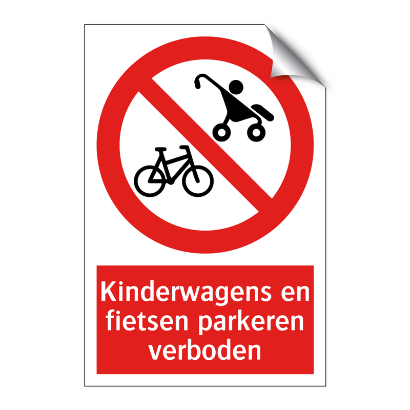 Kinderwagens en fietsen parkeren verboden