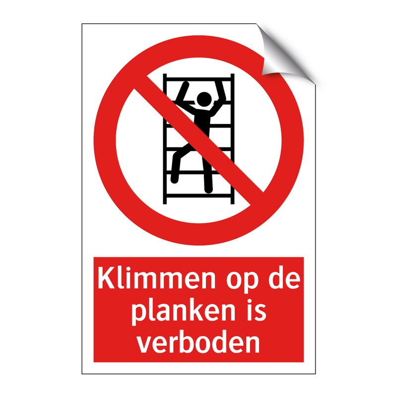 Klimmen op de planken is verboden