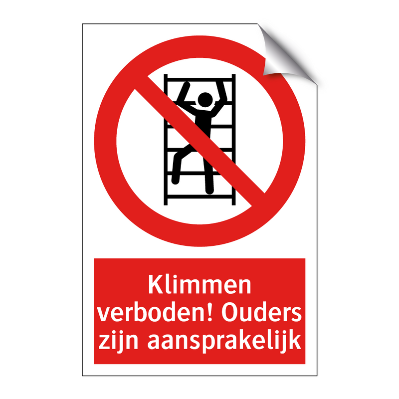 Klimmen verboden! Ouders zijn aansprakelijk