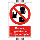 Koffers, rugzakken en tassen verboden