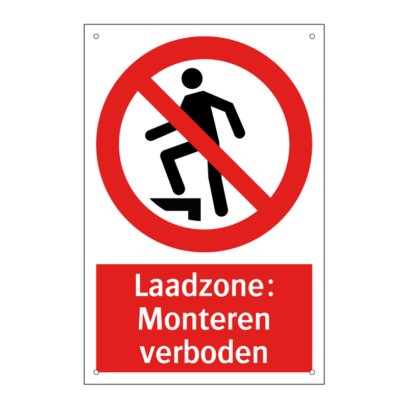 Laadzone: Monteren verboden