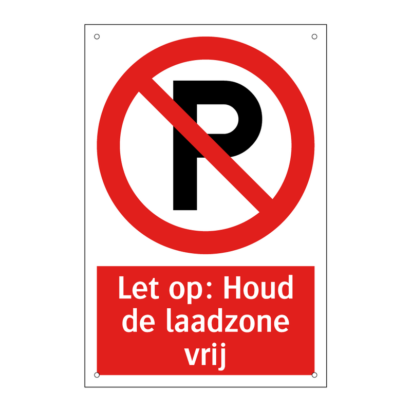 Let op: Houd de laadzone vrij