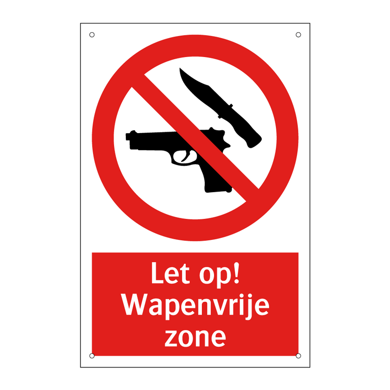 Let op! Wapenvrije zone