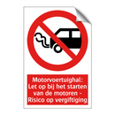 Motorvoertuighal: Let op bij het starten van de motoren - Risico op vergiftiging