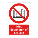 Niet deponeren of opslaan