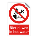Niet duwen in het water