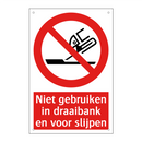 Niet gebruiken in draaibank en voor slijpen