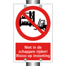 Niet in de schappen rijden! Risico op instorting