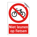 Niet leunen op fietsen