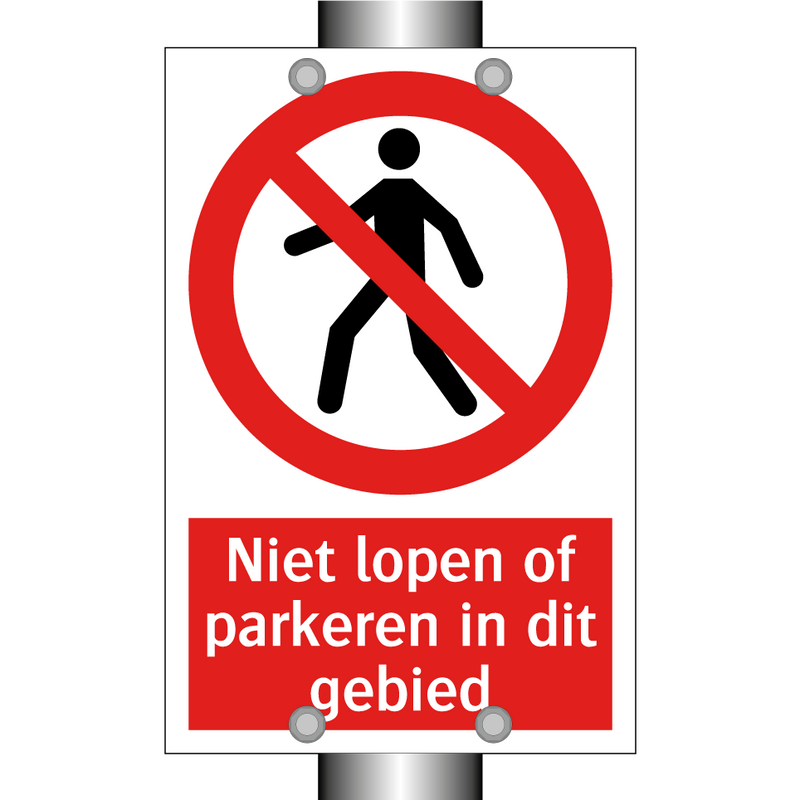 Niet lopen of parkeren in dit gebied