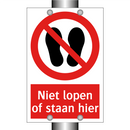 Niet lopen of staan hier