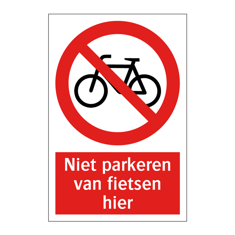 Niet parkeren van fietsen hier