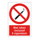 Niet roken (inclusief E-sigaretten)