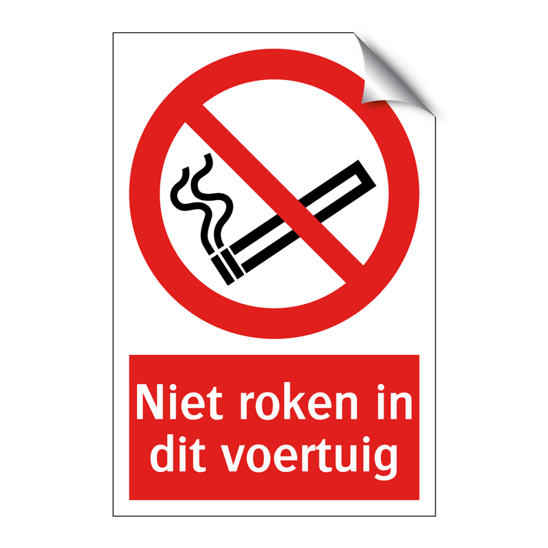 Niet roken in dit voertuig