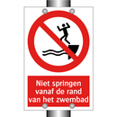 Niet springen vanaf de rand van het zwembad