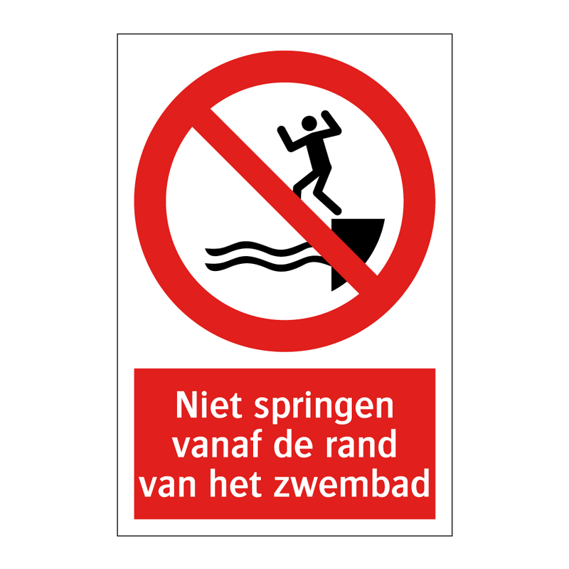 Niet springen vanaf de rand van het zwembad