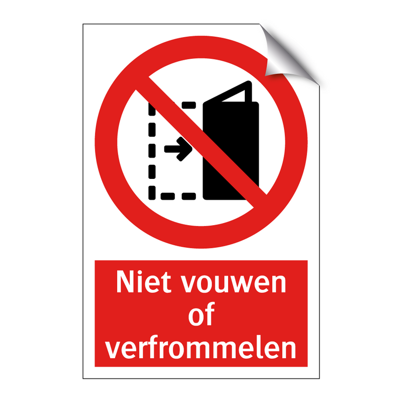 Niet vouwen of verfrommelen